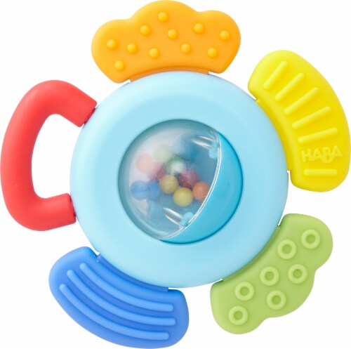HABA Blossom Plastic Baby Rattle & Teething Toy Perspective: front