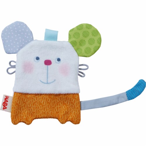 HABA Crackly Mouse Machine Washable Sensory Crinkle Cloth Baby Toy Perspective: front