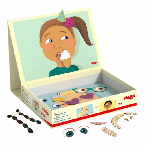 HABA Magnetic Game Box Funny Faces Perspective: front