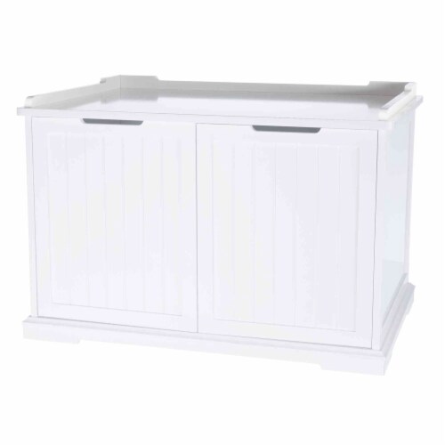 XL Litter Box Enclosure and Pet Home, White, 1 Food 4 Less