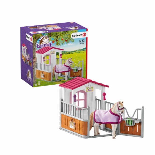Schleich Horse Stall with Lusitano Horses Playset Perspective: front
