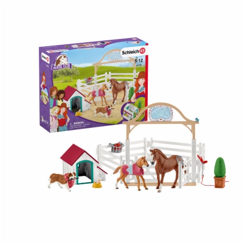 Schleich Horse Club Hannah's Guest Horses with Ruby the Dog Playset Perspective: front