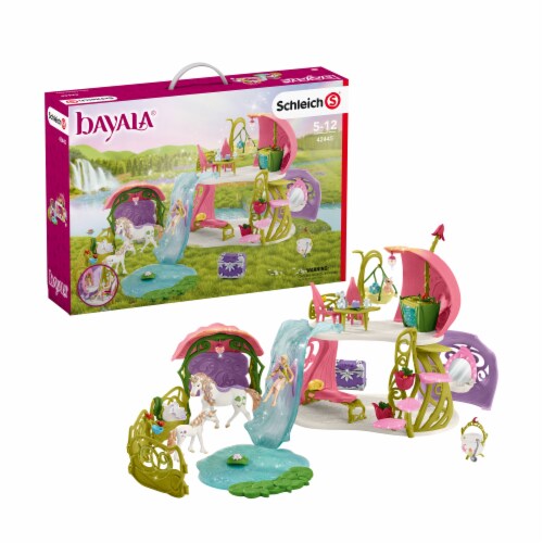 Schleich Bayala Glittering Flower House with Unicorns Playset Perspective: front