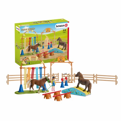 Schleich Farm World Pony Agility Training Playset Perspective: front