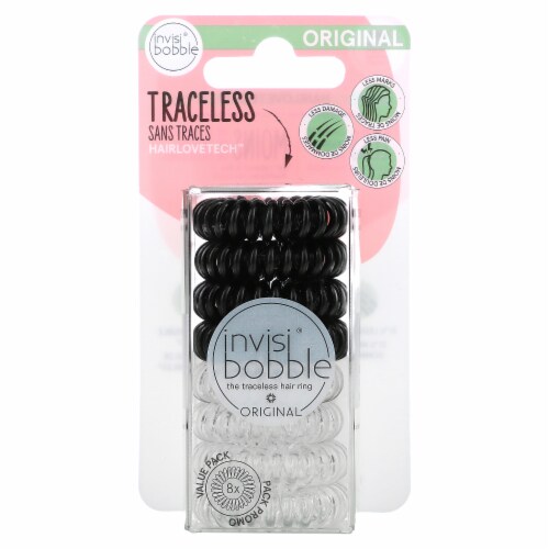 Invisibobble Original Traceless Hair Ring - Clear/Black Perspective: front