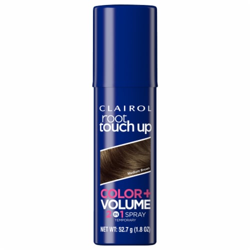 Clairol Color + Volume 2in1 Medium Brown Temporary Root Touch Up Spray Perspective: front