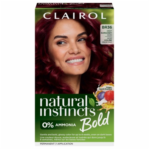 Clairol Natural Instincts Bold Hair Color BR36 Deep Burgundy Acai Perspective: front