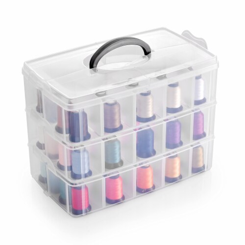 Bins & Things Stackable Storage Container with 30 Adjustable Compartments,  Clear, X-Large, 3-Tier, 30 Comprt - Foods Co.