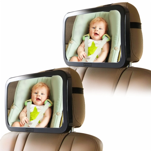 Enovoe 2 Pack Mirror for Baby Car Seat Rear Facing - Wide Convex & Shatterproof Perspective: front
