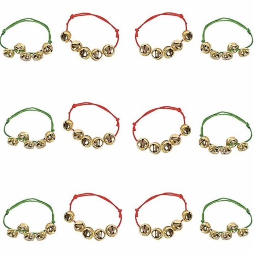 Neliblu 1 Doz Jingle Bell Bracelets - Kids Red/Green Xmas Gifts/Stocking  Stuffers, 10 inch - Kroger