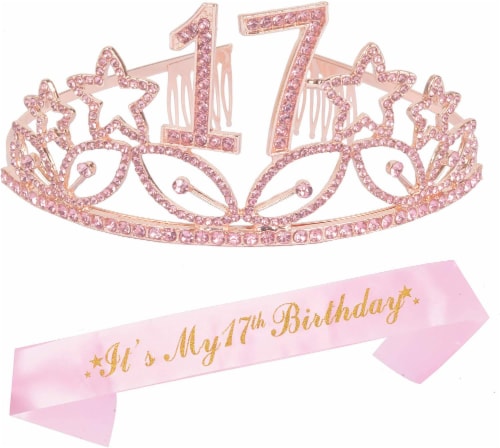 17th Birthday Gifts for Girls: Glitter Sash + Tiara Set, 2 Piece Set -  Ralphs