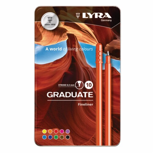 Lyra® Graduate Fineliner Assorted Color Markers Perspective: front