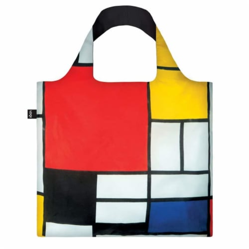 LOQI Museum Piet Mondrian's Composition Reusable Shopping Bag Perspective: front