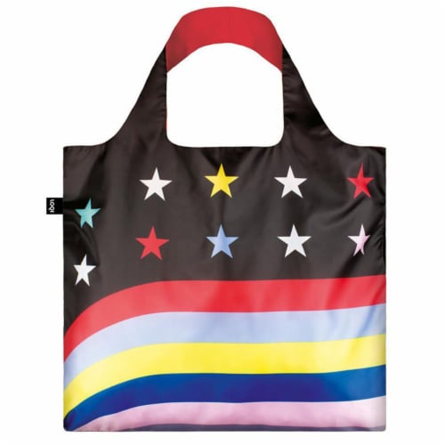 LOQI TRAVEL Stars & Stripes Reusable Shopping Bag Perspective: front