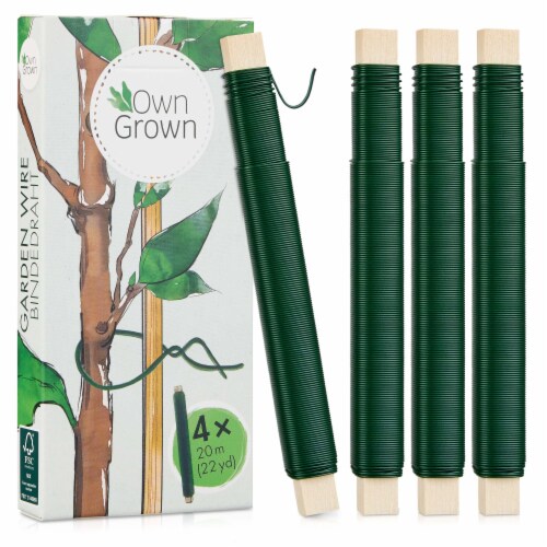 OwnGrown 4x66ft Green Garden Wire: Florist, Plant Support, Craft & Climbing Plant Wire Perspective: front