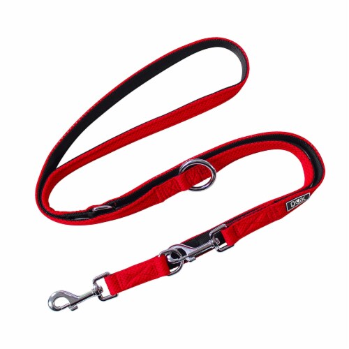 DDOXX Airmesh Dog Leash - 6.6 ft, 3-Way Adjustable Leash Dogs - S (Red ...