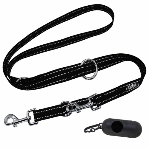 DDOXX Reflective Nylon Dog Leash 6.6 ft 3 Way Adjustable Leash Dogs S Black S 0.6 x 78.7 in Smith s Food and Drug
