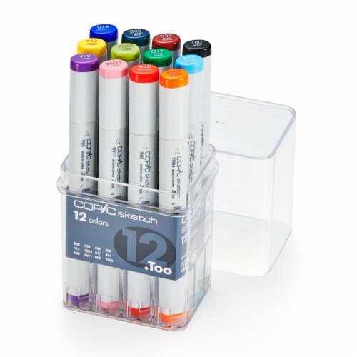 Copic 12-Color Refillable Sketch Marker Set Perspective: front
