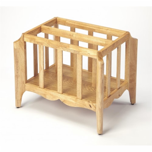 HomeRoots  17 x 21 x 15 in. Natural Mango Magazine Basket Perspective: front