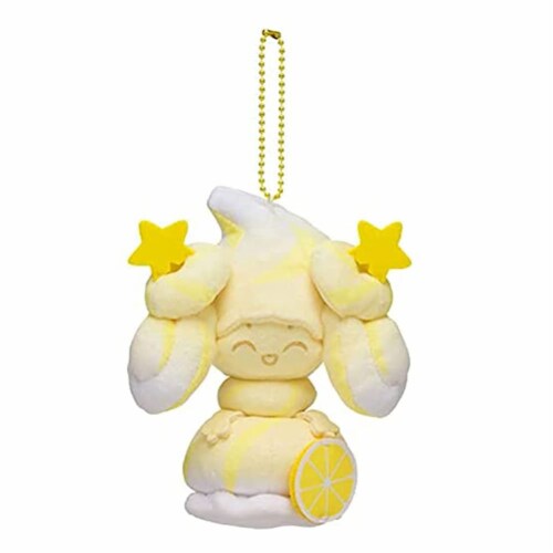 Pokemon Center Alcremie Mawhip A La Mode Lemon Yellow 6 Inch Keychain Plush Perspective: front