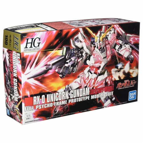 Bandai Gundam HG RX-0 Unicorn Destroy Mode Model Kit Perspective: front