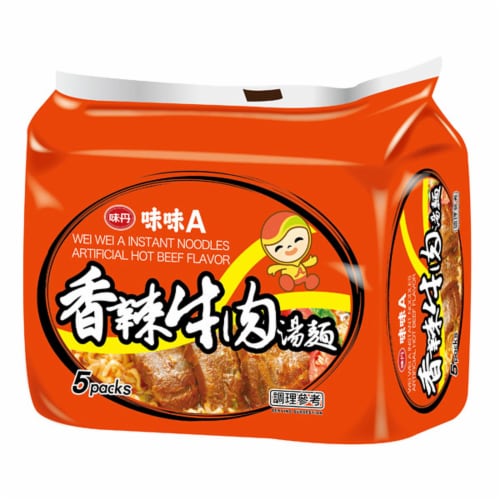 Vedan Wei Wei Hot Beef Instant Noodles Perspective: front