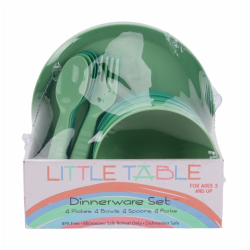 Little Table 16 Pc Dinnerware Set-Green Perspective: front
