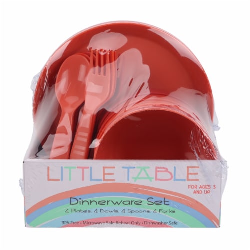 Little Table 16 Pc Dinnerware Set-Reds Perspective: front