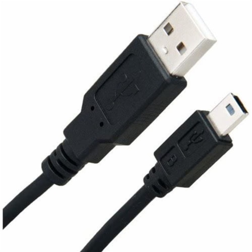 Omni Gear USB 2.0 Type A to Mini B Cable Black 6'' 10'' 15'' Perspective: front
