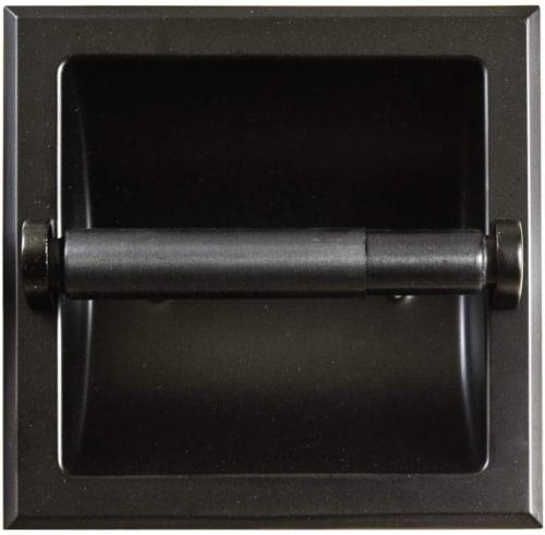 ATAYAL Recessed Toilet Paper Holder, Metal, Easy Installation, Matte Black Perspective: front