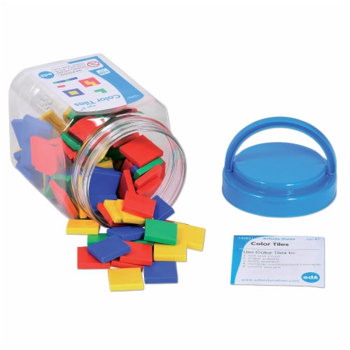 Learning Advantage Edx Education Color Tiles Mini Jar Set of 100 (CTU13283) Perspective: front