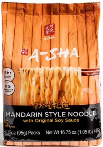 A-Sha Mandarin Style Original Sauce Dry Noodles Perspective: front