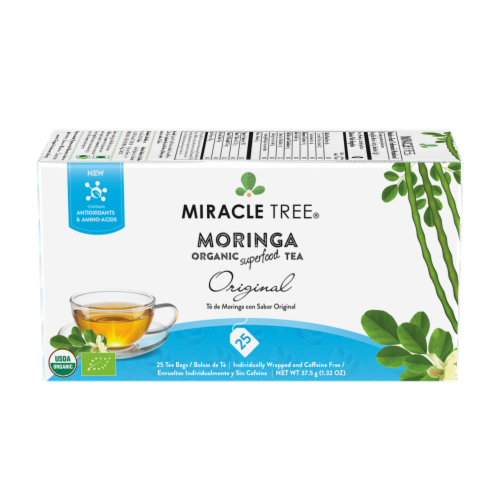 Miracle Tree Organic Original Moringa Tea Bags Perspective: front
