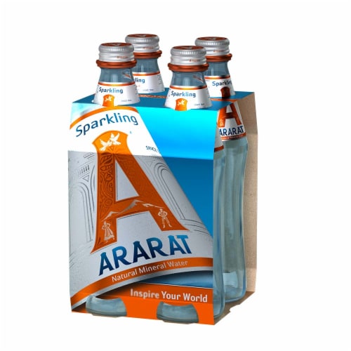 Ararat Natural Mineral Sparkling Bottled Water Perspective: front