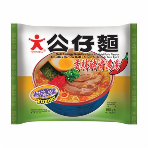 Doll Spicy Artificial Pork Flavor Ramen Noodle Perspective: front
