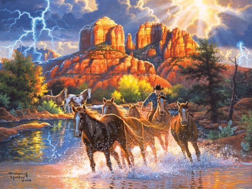 CRA-Z-ART Kodak Abraham Hunter Mountain Horses Puzzle Perspective: front