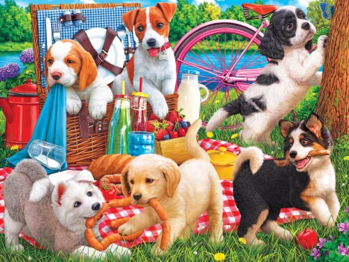CRA-Z-ART Kodak Puppies on a Picnic Puzzle Perspective: front