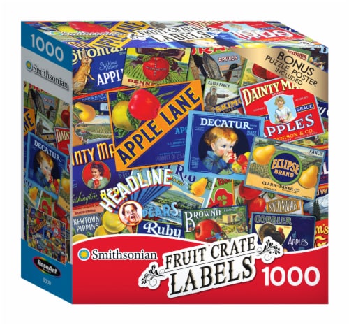 RoseArt® Smithsonian Fruit Crate Labels Puzzle Perspective: front