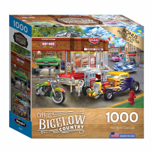Cra-Z-Art Chris Bigelow Country Puzzle Hot Rod Garage Perspective: front