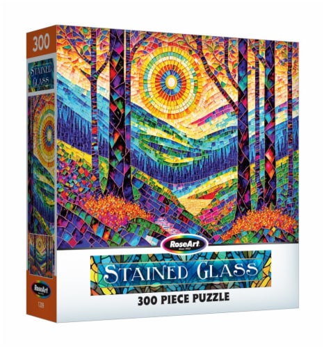 RoseArt® Stained Glass Sun Shines on Dreamland Jigsaw Puzzle Perspective: front
