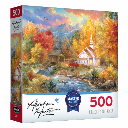 Abraham Hunter™ Church By the River Jigsaw Puzzle Perspective: front