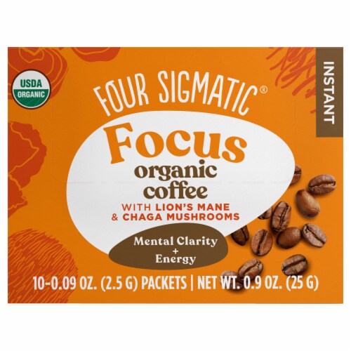 Four Sigmatic Lion's Mane Mushroom Coffee Mix Packets Perspective: front
