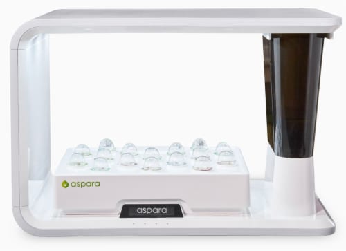aspara 16-Hole Removable Reservoir Hydroponic Grower - White Perspective: front