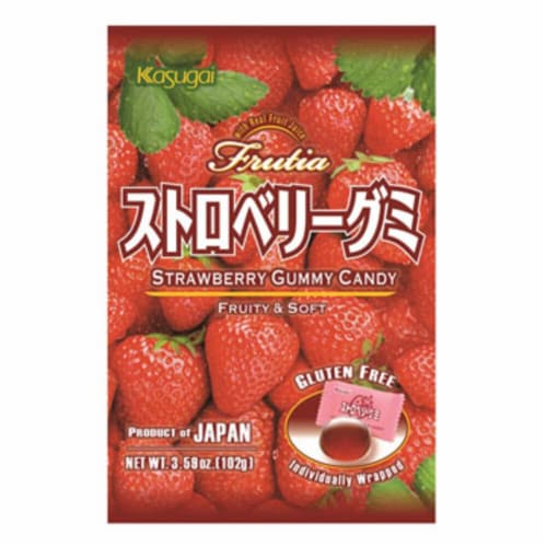Kasugai Gummy Strawberry Candy Perspective: front