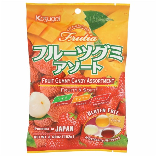 Kasugai Fruit Gummy Assortment Candy Bag Perspective: front