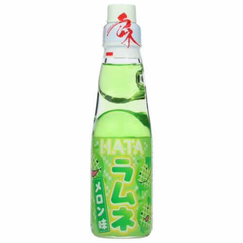 Hata Ramune Honeydew Carbonated Drink Bottle Perspective: front