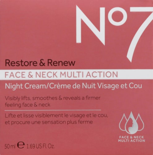 No7 Restore & Renew Face & Neck Multi Action Night Cream Perspective: front