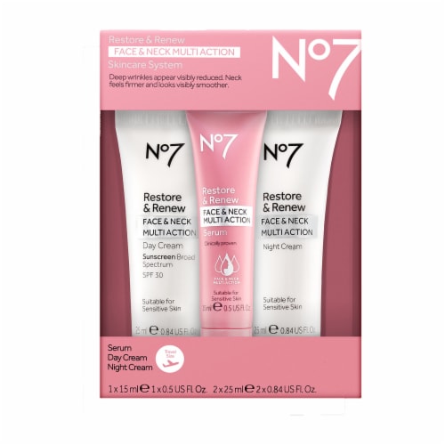 No7 Mini Restore & Renew Face & Neck Multi Action Skincare System Kit, 1 ct Kroger