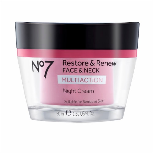 No7 Restore & Renew Face & Neck Multi Action Night Cream Perspective: front