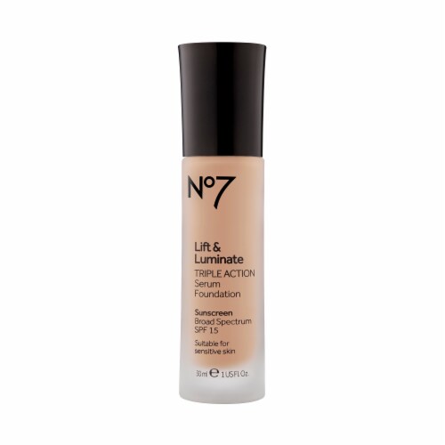 No7 Life and Luminate Cool Ivory Triple Action Serum Foundation and Sunscreen Perspective: front